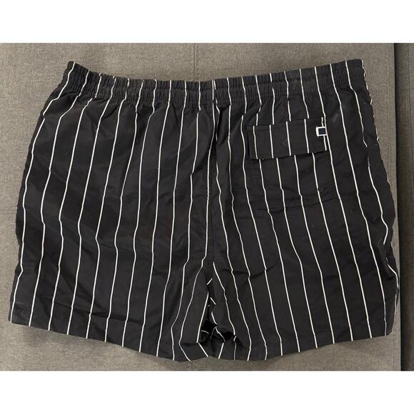 Solid & Striped Black White Pinstripe Lined Swim Trucks Men’s Size XXL - Picture 3 of 5